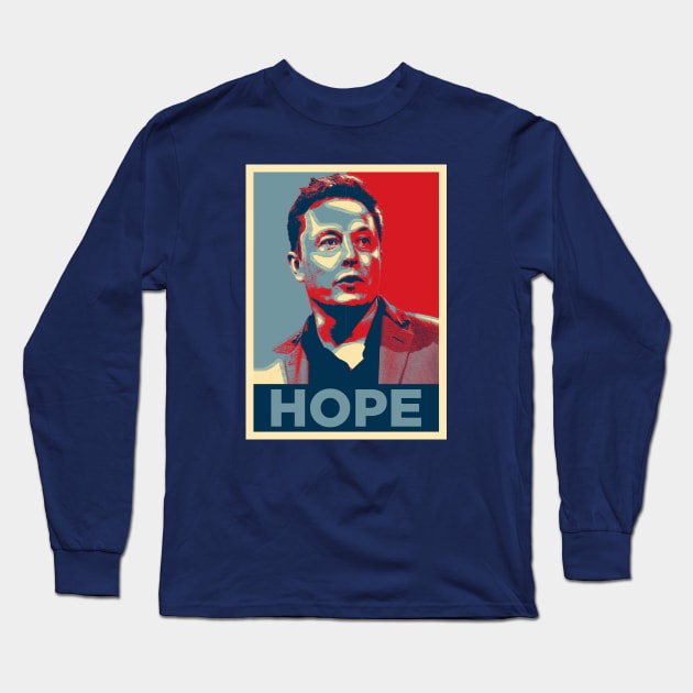 Elon Musk Hope Long Sleeve T-Shirt by scribblejuice